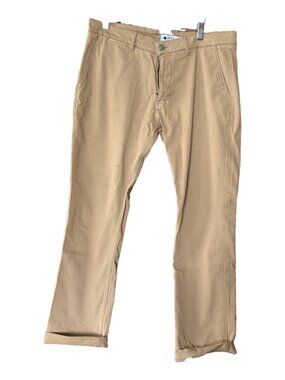 NN07 Mens Marco Chinos 34x32 Tan Camel Cuffed Stretch Cotton